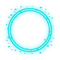 neon glitter circle frame
