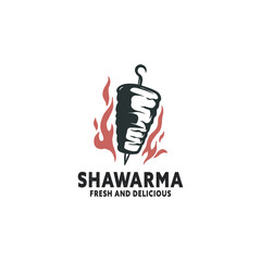 Vintage hand drawn shawarma logo template