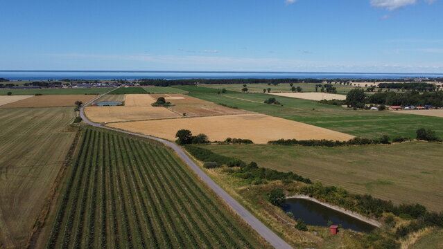 Drone shot of the island Oland in Sweden