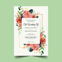 hand drawn boho wedding invitation vector design illustration
