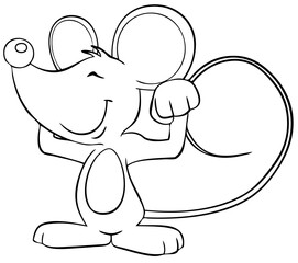Mouse. Element for coloring page. Cartoon style.