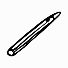 Pen, pencil, hand-drawn. Isolated vector design of stationery in doodle style. Illustration on the theme of school, office, business