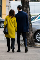 People and tourists wander the streets of the Bucharest Old Town, Romania, 2022