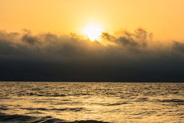 Beautiful sunrise over the Black sea in Bulgaria