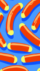 Vector illustration of a sausage. sausage isolated on soft color background. sausage vector or illustration art.