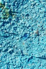 Blue concrete wall texture. Copy space for text, top view