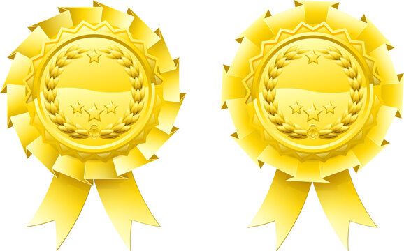Gold winners laurel rosettes