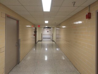 An empty corridor in a modern building