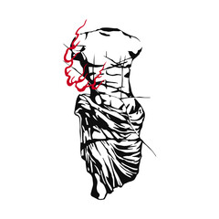 greek body statue illustration vector