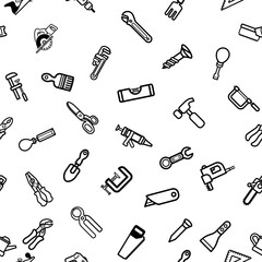 A repeatable background tile featuring lots of hardware and tool icons