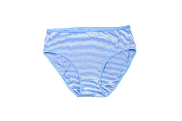 Female blue panties on a white background