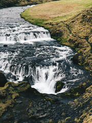 water flowing from a waterfall