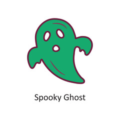 Spooky Ghost vector filled outline Icon Design illustration. Halloween Symbol on White background EPS 10 File