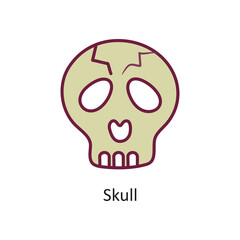 Skull vector filled outline Icon Design illustration. Halloween Symbol on White background EPS 10 File