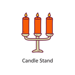 Candle Stand vector filled outline Icon Design illustration. Halloween Symbol on White background EPS 10 File