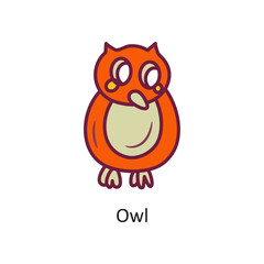 Owl vector filled outline Icon Design illustration. Halloween Symbol on White background EPS 10 File