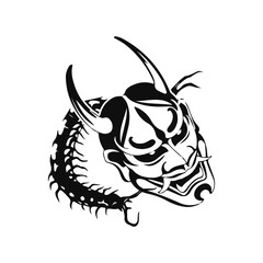 samurai and centipede illustration vector