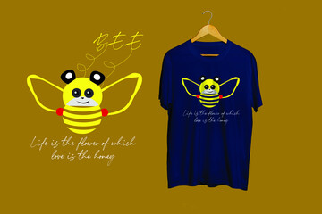 Bee T-shirt with baby bee, cute baby bee T- shirt