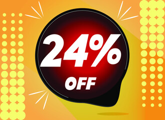 Sale tag 24%, twenty four percent off, vector illustration.