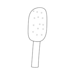 Ice cream popsicle on a stick in the style of a doodle
