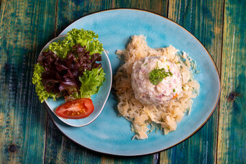 dumpling on sauerkraut