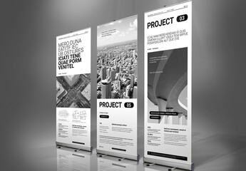 Architecture Agency Photo Roll-up Banner in Black and White