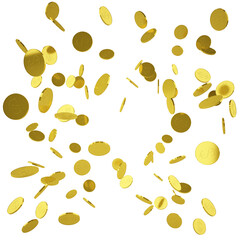 Concept of success with falling golden coins