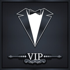 Suit symbol with BOW tie. Businessman tuxedo sign