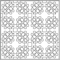 Vector pattern with symmetrical elements . Repeating geometric tiles from striped elements.Monochrome texture.Black and 
white pattern for wallpapers and backgrounds.line art.