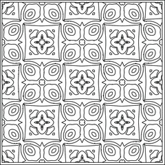 Vector pattern with symmetrical elements . Repeating geometric tiles from striped elements.Monochrome texture.Black and 
white pattern for wallpapers and backgrounds.line art.
