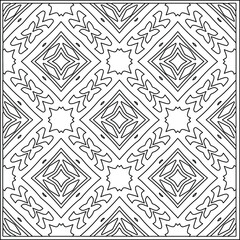 Vector pattern with symmetrical elements . Repeating geometric tiles from striped elements.Monochrome texture.Black and 
white pattern for wallpapers and backgrounds.line art.