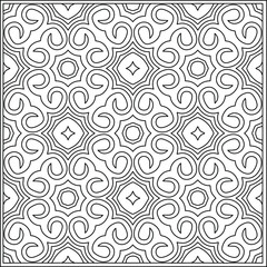 Vector pattern with symmetrical elements . Repeating geometric tiles from striped elements.Monochrome texture.Black and 
white pattern for wallpapers and backgrounds.line art.