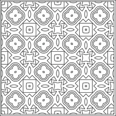 Vector pattern with symmetrical elements . Repeating geometric tiles from striped elements.Monochrome texture.Black and 
white pattern for wallpapers and backgrounds.line art.