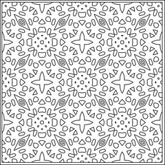 Vector pattern with symmetrical elements . Repeating geometric tiles from striped elements.Monochrome texture.Black and 
white pattern for wallpapers and backgrounds.line art.