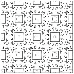 Vector pattern with symmetrical elements . Repeating geometric tiles from striped elements.Monochrome texture.Black and 
white pattern for wallpapers and backgrounds.line art.