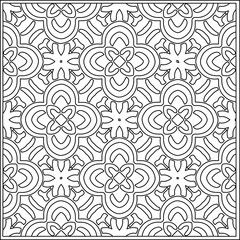 Vector pattern with symmetrical elements . Repeating geometric tiles from striped elements.Monochrome texture.Black and 
white pattern for wallpapers and backgrounds.line art.