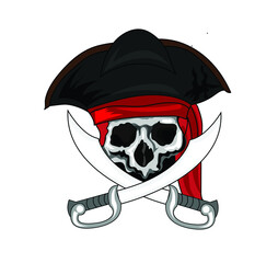 Pirates of the Caribbean skull vector illustration