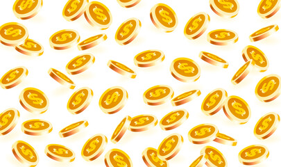 Golden coins fortune, cash finance, money winner. Vector