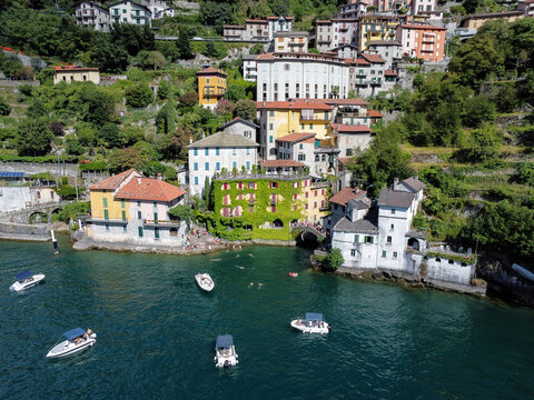 View of the village of Nesso on Lake Como