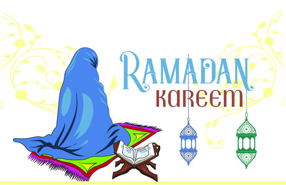 Ramdan Kareem Poster Vector Illustration Of Islamic Event 