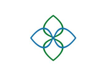 Flower Link with initial B logo design inspiration