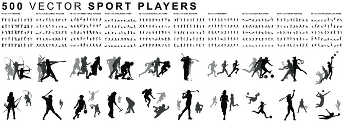500 Sport players - Vector - obrazy, fototapety, plakaty