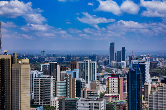 Nairobi City County Skyline Skyscrapers Kenya's Capital East Africa Panoramic Scenic Views From Kicc