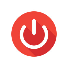 Energy, power icon with long shadow style. Electric symbol. Vector illustration.