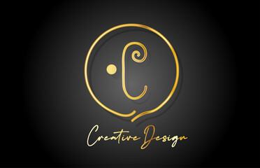 C gold yellow alphabet letter logo icon design with luxury vintage style. Golden creative template for company and business