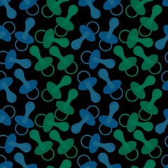 Cartoon baby pacifier seamless toys pattern for kids clothes print and wrapping paper and accessories