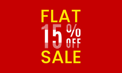 flat 15 percent off sale, flat 15 percent vector typography, abstract 15 percent discount