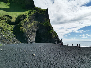 Black beach sand in iceland danger sneaker waves