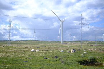 Wind farms in the tundra, Murmansk region, Russia