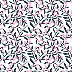 Obraz premium Branches floral seamless berries pattern for wrapping festive paper and kids clothes print and autumn fabrics